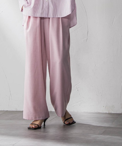 MAYSON GREY（メイソングレイ）の「【一瞬で楽とキレイを叶える】タンブラーオックスイージーワイドパンツ≪手洗い可能≫（その他パンツ・レディース・ピンク/ライトグレー/ネイビー・M）」の3枚目の写真