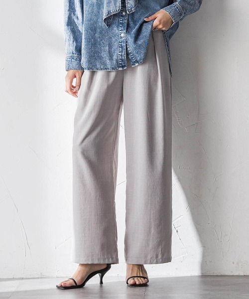 MAYSON GREY（メイソングレイ）の「【一瞬で楽とキレイを叶える】タンブラーオックスイージーワイドパンツ≪手洗い可能≫（その他パンツ・レディース・ピンク/ライトグレー/ネイビー・M）」の2枚目の写真