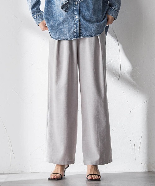 MAYSON GREY（メイソングレイ）の「【一瞬で楽とキレイを叶える】タンブラーオックスイージーワイドパンツ≪手洗い可能≫（その他パンツ・レディース・ピンク/ライトグレー/ネイビー・M）」の4枚目の写真