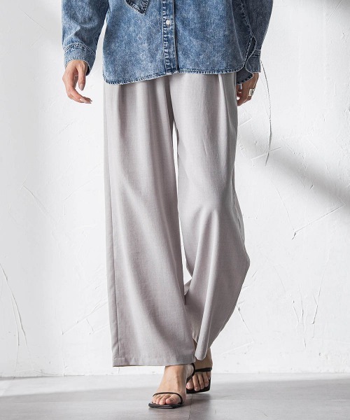 MAYSON GREY（メイソングレイ）の「【一瞬で楽とキレイを叶える】タンブラーオックスイージーワイドパンツ≪手洗い可能≫（その他パンツ・レディース・ピンク/ライトグレー/ネイビー・M）」の5枚目の写真