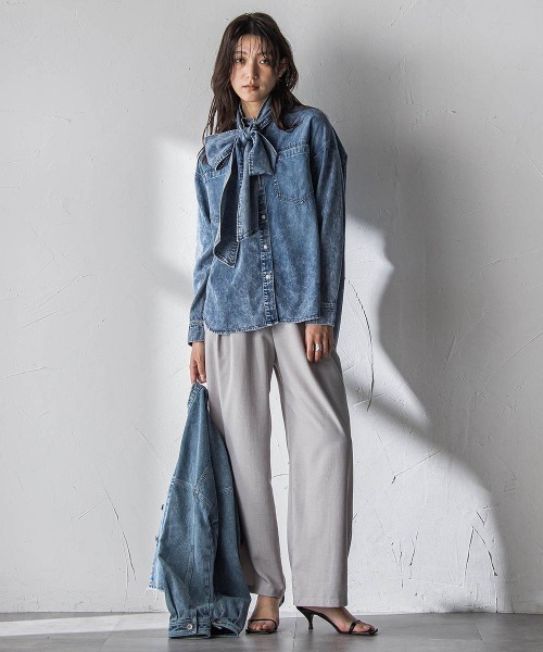 MAYSON GREY（メイソングレイ）の「【一瞬で楽とキレイを叶える】タンブラーオックスイージーワイドパンツ≪手洗い可能≫（その他パンツ・レディース・ピンク/ライトグレー/ネイビー・M）」の9枚目の写真