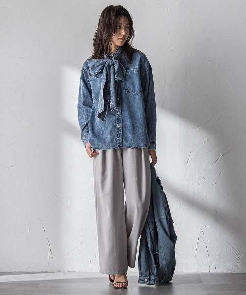 MAYSON GREY（メイソングレイ）の「【一瞬で楽とキレイを叶える】タンブラーオックスイージーワイドパンツ≪手洗い可能≫（その他パンツ・レディース・ピンク/ライトグレー/ネイビー・M）」の10枚目の写真