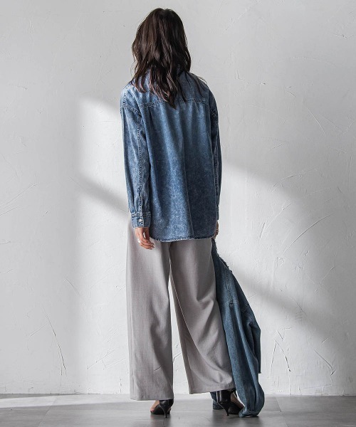 MAYSON GREY（メイソングレイ）の「【一瞬で楽とキレイを叶える】タンブラーオックスイージーワイドパンツ≪手洗い可能≫（その他パンツ・レディース・ピンク/ライトグレー/ネイビー・M）」の11枚目の写真