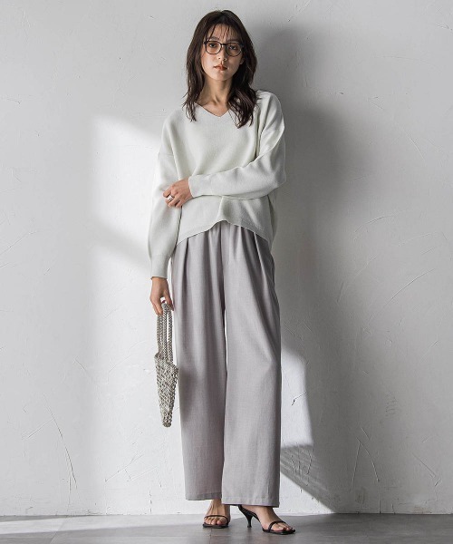 MAYSON GREY（メイソングレイ）の「【一瞬で楽とキレイを叶える】タンブラーオックスイージーワイドパンツ≪手洗い可能≫（その他パンツ・レディース・ピンク/ライトグレー/ネイビー・M）」の12枚目の写真