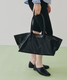 FUULLY STUDIO | シボ革横長BIGトート/ポーチ付き(トートバッグ)