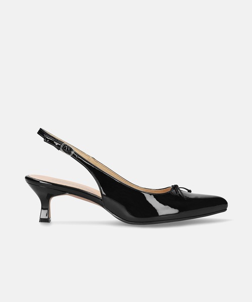 MAMIAN(マミアン)の「ポインテッドトゥ バックストラップ バレエミュール (5.5cmヒール)(パンプス・レディース・ブラック/シルバー・S/M/L/LL)」の3枚目の写真