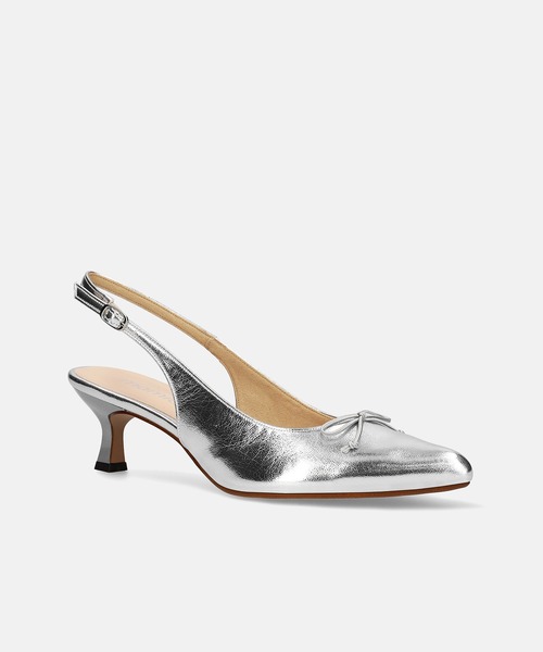 MAMIAN(マミアン)の「ポインテッドトゥ バックストラップ バレエミュール (5.5cmヒール)(パンプス・レディース・ブラック/シルバー・S/M/L/LL)」の13枚目の写真