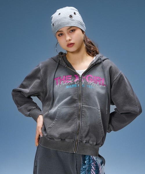 X-girl(エックスガール)の「EYELET BEANIE(ニットキャップ/ビーニー・レディース・ブラック/アッシュ・ONE SIZE)」の3枚目の写真