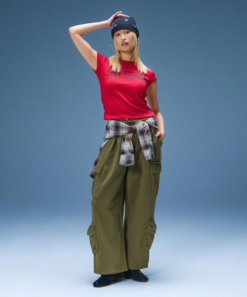 X-girl(エックスガール)の「EYELET BEANIE(ニットキャップ/ビーニー・レディース・ブラック/アッシュ・ONE SIZE)」の9枚目の写真