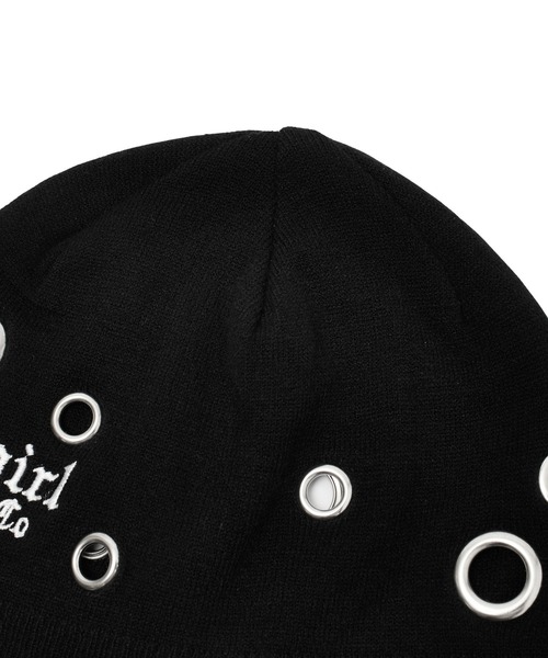 X-girl(エックスガール)の「EYELET BEANIE(ニットキャップ/ビーニー・レディース・ブラック/アッシュ・ONE SIZE)」の20枚目の写真
