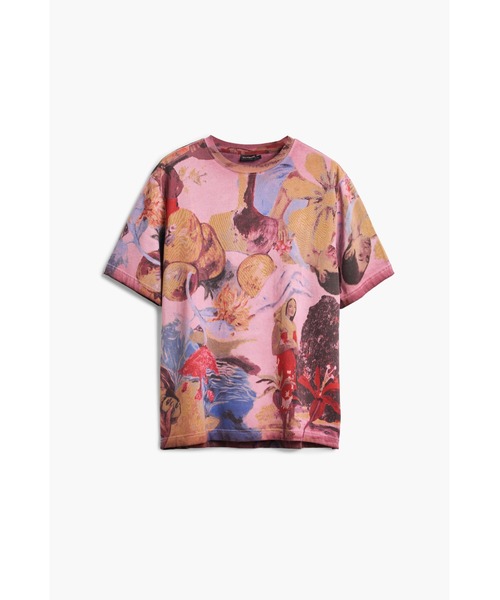 Desigual(デシグアル)の「アブストラクト ペインティング プリント Tシャツ(Tシャツ/カットソー・メンズ・レッド・XL/L/M/S)」の1枚目の写真