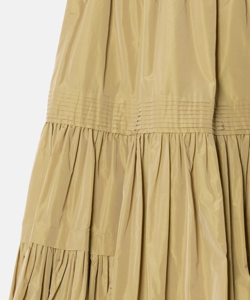 LE CIEL BLEU（ルシェルブルー）の「タフタギャザーミディスカート / Taffeta Gathered Midi Skirt（スカート・レディース・ネイビー/ベージュ・36/34）」の12枚目の写真