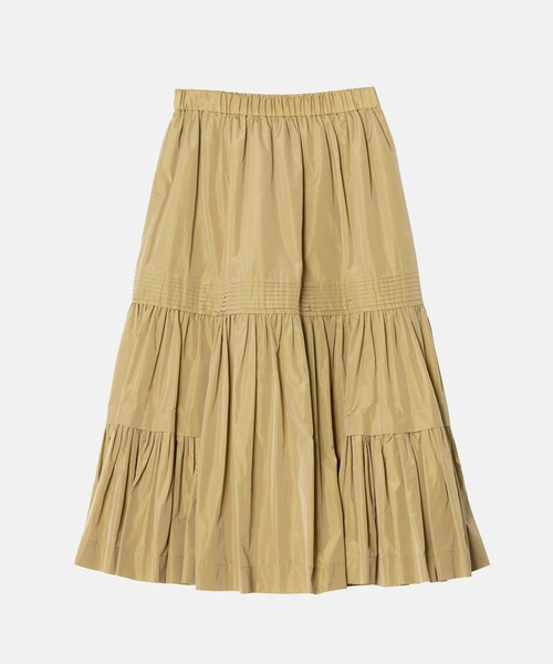 LE CIEL BLEU（ルシェルブルー）の「タフタギャザーミディスカート / Taffeta Gathered Midi Skirt（スカート・レディース・ネイビー/ベージュ・36/34）」の10枚目の写真