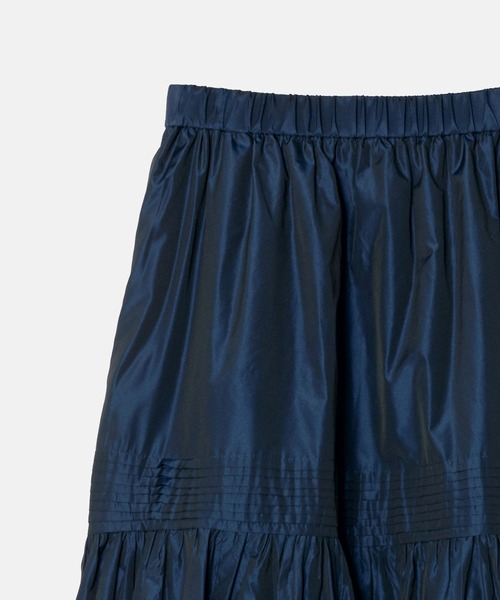 LE CIEL BLEU（ルシェルブルー）の「タフタギャザーミディスカート / Taffeta Gathered Midi Skirt（スカート・レディース・ネイビー/ベージュ・36/34）」の14枚目の写真