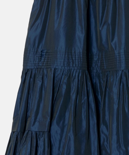 LE CIEL BLEU（ルシェルブルー）の「タフタギャザーミディスカート / Taffeta Gathered Midi Skirt（スカート・レディース・ネイビー/ベージュ・36/34）」の15枚目の写真