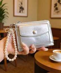 MAISON SELECT（メゾンセレクト）の「2C16-MZ パール リボン チャーム付き フラップポケット ミニウォレット（財布）」