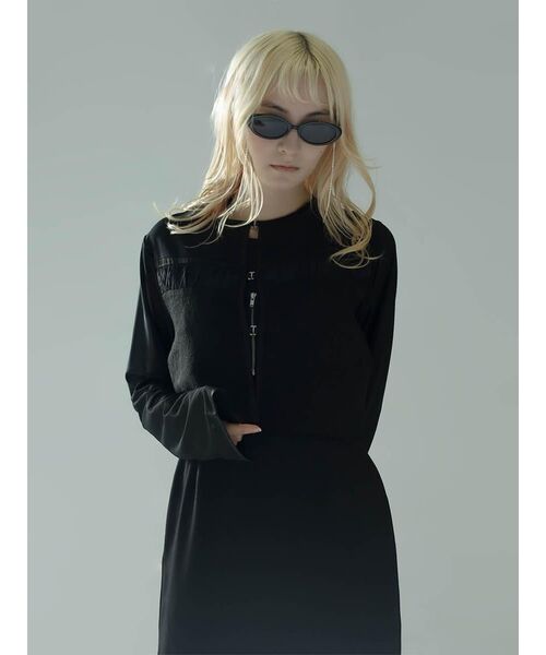 :ETHROF(イーサオブ)の「JACQUARD SHEER BOLERO(シャツ/ブラウス・レディース・ブラック・MEDIUM)」の2枚目の写真