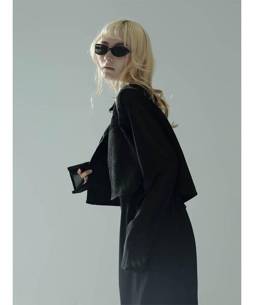 :ETHROF(イーサオブ)の「JACQUARD SHEER BOLERO(シャツ/ブラウス・レディース・ブラック・MEDIUM)」の6枚目の写真