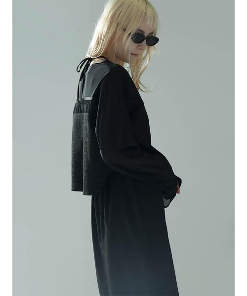 :ETHROF(イーサオブ)の「JACQUARD SHEER BOLERO(シャツ/ブラウス・レディース・ブラック・MEDIUM)」の7枚目の写真