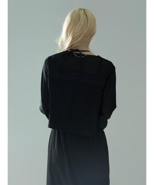 :ETHROF(イーサオブ)の「JACQUARD SHEER BOLERO(シャツ/ブラウス・レディース・ブラック・MEDIUM)」の8枚目の写真