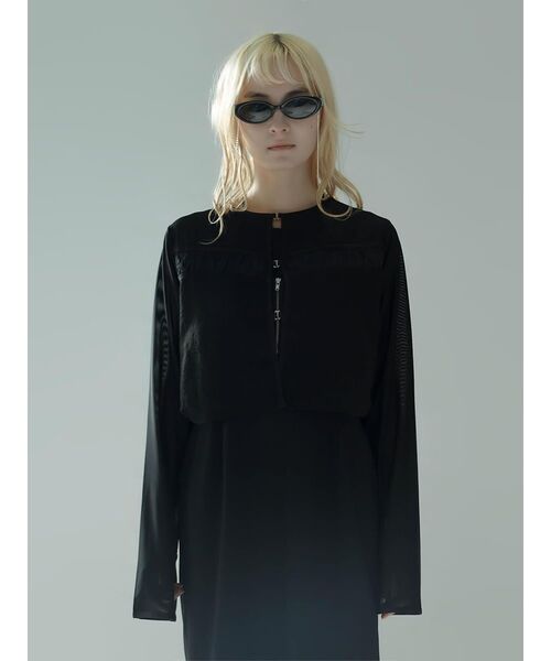 :ETHROF(イーサオブ)の「JACQUARD SHEER BOLERO(シャツ/ブラウス・レディース・ブラック・MEDIUM)」の11枚目の写真