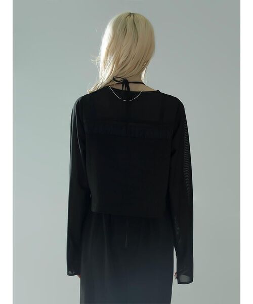 :ETHROF(イーサオブ)の「JACQUARD SHEER BOLERO(シャツ/ブラウス・レディース・ブラック・MEDIUM)」の13枚目の写真