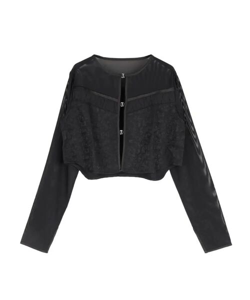 :ETHROF(イーサオブ)の「JACQUARD SHEER BOLERO(シャツ/ブラウス・レディース・ブラック・MEDIUM)」の14枚目の写真