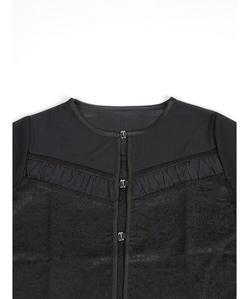 :ETHROF(イーサオブ)の「JACQUARD SHEER BOLERO(シャツ/ブラウス・レディース・ブラック・MEDIUM)」の15枚目の写真