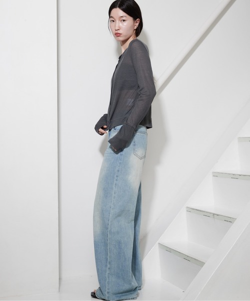 OFROOM（オフルーム）の「Sheer Rib Skin Cardigan｜シアーリブスキンカーディガン（カーディガン/ボレロ・レディース・ブラウン/チャコール/ブラック/ホワイト/イエロー・FREE）」の19枚目の写真