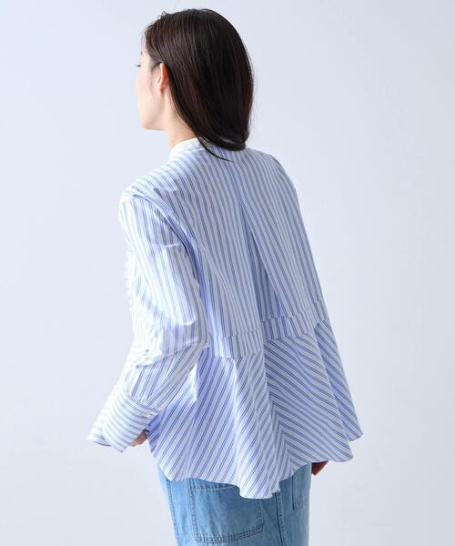 Tiara(ティアラ)の「《別注》【MARILYN MOON/マリリンムーン】フロントフリルブラウス(シャツ/ブラウス・レディース・ホワイト×ブルー/ライラック/ミント・FREE)」の4枚目の写真