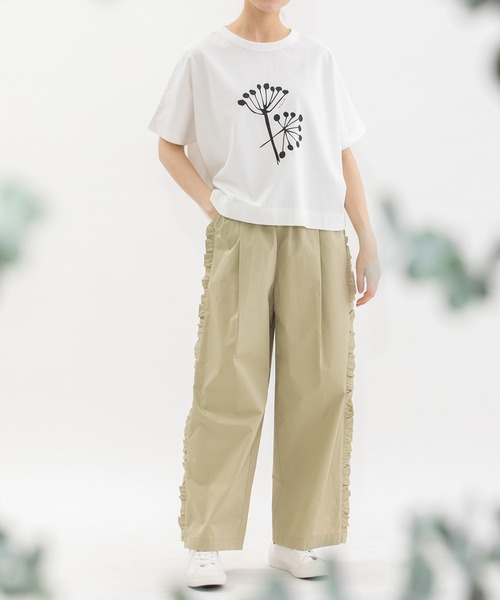 nop de nod(ノップドゥノッド)の「Cloche USコットンkukkaプリントTシャツ(Tシャツ/カットソー・レディース・オフホワイト/シルバー/ブラック・3)」の11枚目の写真