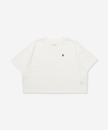 【Hurley:ハーレー】レディースクロップ丈デザインTシャツ 吸汗速乾 ICON SHORTSLEEVE CROPPED TEE