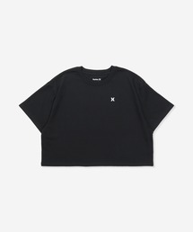 【Hurley:ハーレー】レディースクロップ丈デザインTシャツ　吸汗速乾　ICON SHORTSLEEVE CROPPED TEE