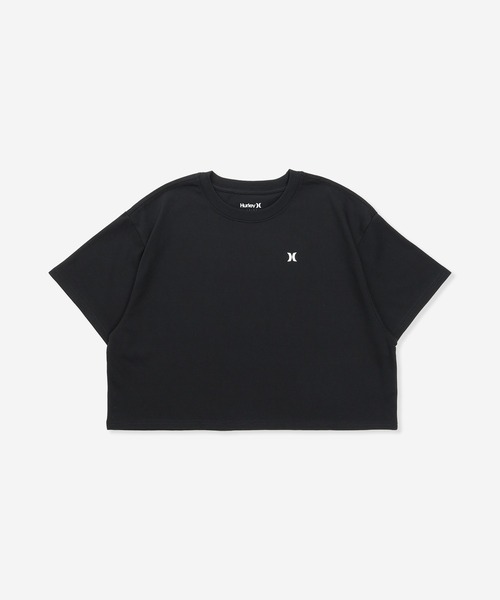 Hurley (ハーレー)の「【Hurley:ハーレー】レディースクロップ丈デザインTシャツ 吸汗速乾 ICON SHORTSLEEVE CROPPED TEE(Tシャツ/カットソー・レディース・ライトブルー/ブルーグレー/ホワイト/ブラック・MEDIUM/SMALL/LARGE)」の1枚目の写真