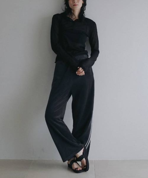 anuke（アンヌーク）の「anuke　Sheer Polo Knit シアーポロニット/62620508（ニット/セーター・レディース・ブラック・ONE SIZE）」の2枚目の写真