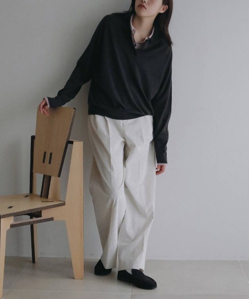 anuke（アンヌーク）の「anuke　Sheer Polo Knit シアーポロニット/62620508（ニット/セーター・レディース・ブラック・ONE SIZE）」の3枚目の写真
