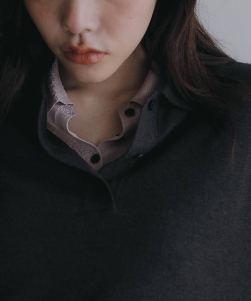 anuke（アンヌーク）の「anuke　Sheer Polo Knit シアーポロニット/62620508（ニット/セーター・レディース・ブラック・ONE SIZE）」の5枚目の写真