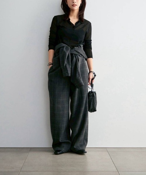 anuke（アンヌーク）の「anuke　Sheer Polo Knit シアーポロニット/62620508（ニット/セーター・レディース・ブラック・ONE SIZE）」の8枚目の写真