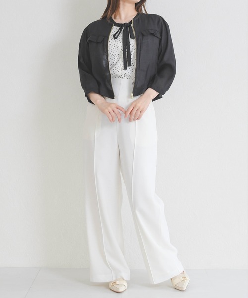 MISCH MASCH（ミッシュマッシュ）の「2026春夏新作 ノーカラーシアーブルゾン（ブルゾン・レディース・ホワイト/グリーン/ブラック・ﾌﾘ-）」の20枚目の写真