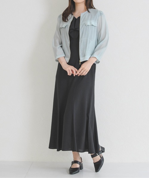 MISCH MASCH（ミッシュマッシュ）の「2026春夏新作 ノーカラーシアーブルゾン（ブルゾン・レディース・ホワイト/グリーン/ブラック・ﾌﾘ-）」の17枚目の写真