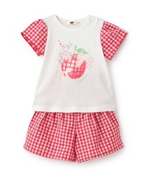 KP | 天竺×先染チェック 上下セット(Tシャツ/カットソー)