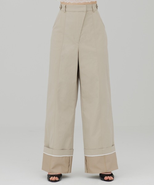 SENEE ウエストデザインワイドチノパンツ waist design wide chino pants（ウエストデザインワイドチノパンツ