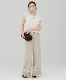 SENEE（セニー）の「waist design wide chino pants（ウエストデザイン