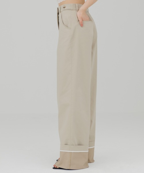 waist design wide chino pants（ウエストデザインワイドチノパンツ