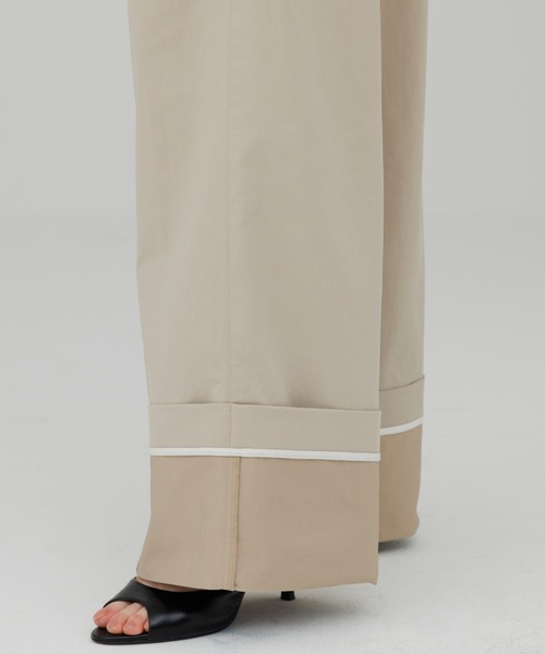 waist design wide chino pants（ウエストデザインワイドチノパンツ