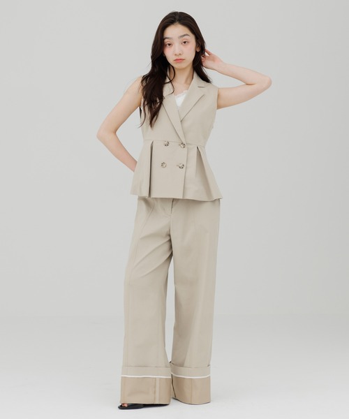 SENEE ウエストデザインワイドチノパンツ SENEE（セニー）の「waist design wide chino pants（ウエストデザイン