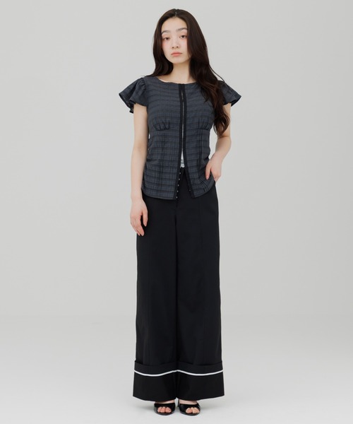 SENEE（セニー）の「waist design wide chino pants（ウエストデザイン