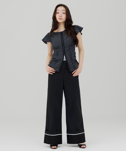 SENEE ウエストデザインワイドチノパンツ SENEE（セニー）の「waist design wide chino pants（ウエストデザイン