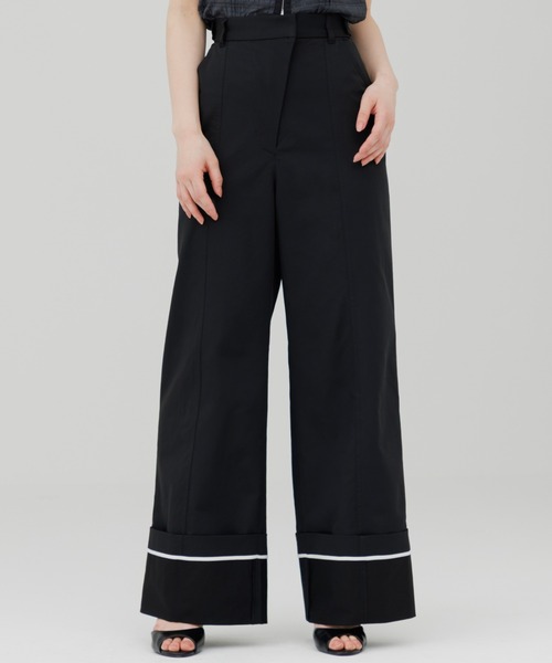 waist design wide chino pants（ウエストデザインワイドチノパンツ