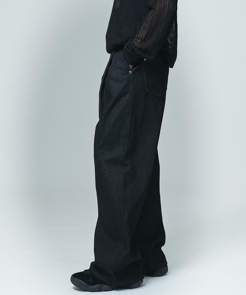 NOCTO ARCHIVE(ノクトアーカイブ)の「NOCTO ARCHIVE/ノクト アーカイブ Rigid One-tuck Wide Denim(デニムパンツ・メンズ・ブラック系その他/ネイビー・MEDIUM/LARGE)」の12枚目の写真